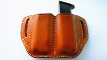 Load image into Gallery viewer, Cal38 Leather OWB Belt Double Magazine Pouch For 9 mm