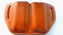 Load image into Gallery viewer, Cal38 Leather OWB Belt Double Magazine Pouch For 9 mm