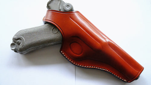 Cal38 Leather Cross Draw Holster For Luger P08 Parabellum