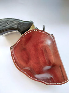 Cal38 Leather Two Position Belt Holster for Smith and Wesson 38 special Snub Nose